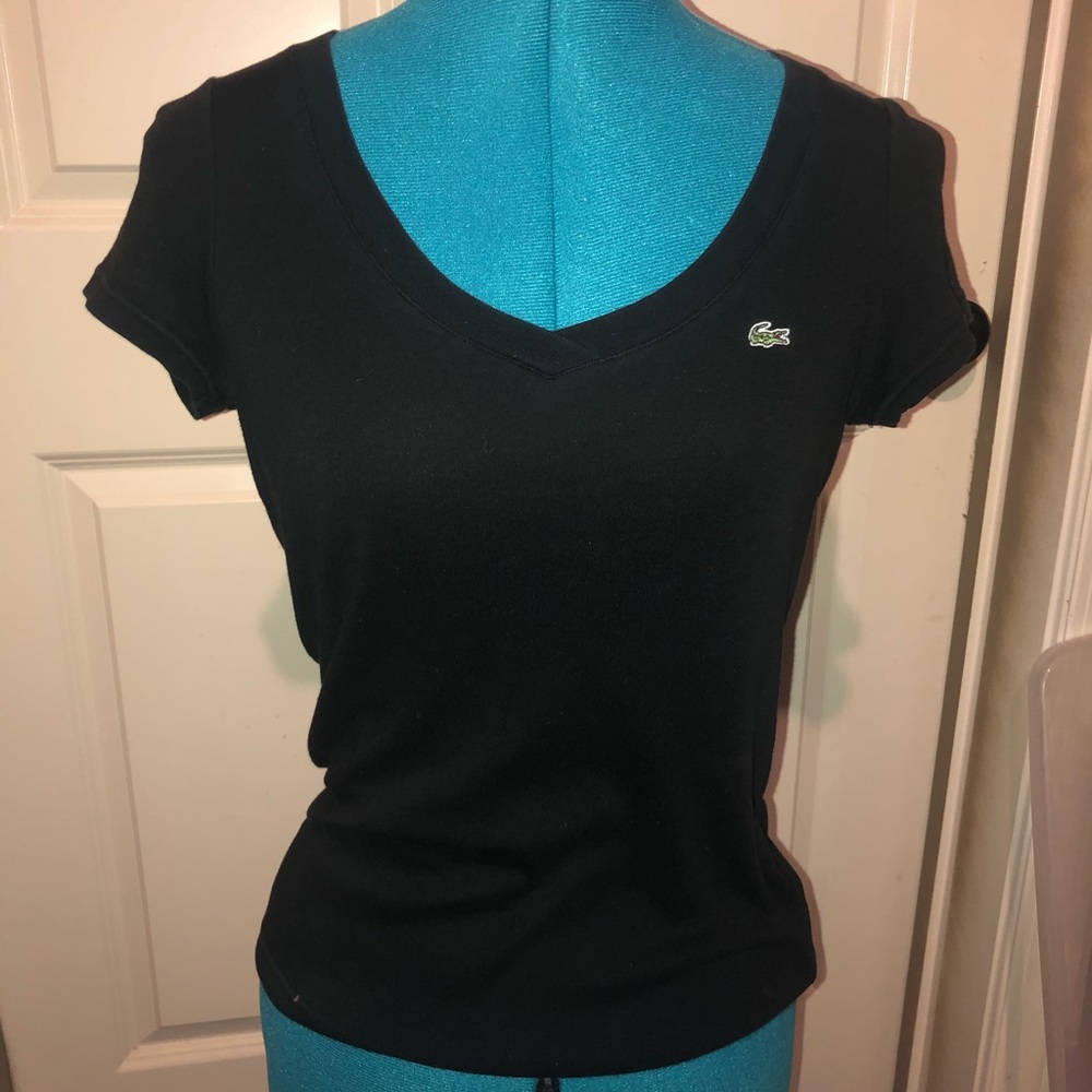 Lacoste black v neck tee